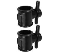 2 Pezzi Giunto di Collegamento con Vite Interna in Plastica per Ombrellone Nero 2,9cm, Stabilizzatore e Manopola di Serraggio, per Ombrelloni da Mercato e Spiaggia All'aperto