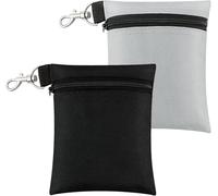2 pezzi Golf Tee Bag 6.69 x 5.51Inch Cintura Cerniera Moschettone Nylon Golf Tee Pouch Piccolo Sacchetto Utility Golf Valori Sacchetto Portachiavi Matita Tag Organizer Borsa Accessori Golf per Uomini