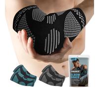2 Pezzi Gomitiera Elastica per Supporto Braccio, Fascia per Protezione da Gomito, Supporto durante lo Sport, Fascia Gomito Palestra, Unisex Uomo-Donna,Nero,L