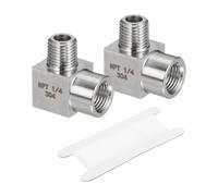 2 Pezzi Gomito Strada Quadrato 90° 1/4\"M a 1/4\"F con Nastro PTFE per Barstock