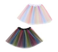 2 Pezzi Gonna Tulle Bambina Tutu Ballerina Bambina Sottogonna Tulle Bambina con Paillettes Luccicanti,a Strati 3 Strati Costume Principessa per Feste Spettacolo Danza Vita Quotidiana (Nero,Bianco)
