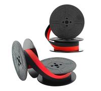 2 Pezzi GR4 Nastri per Macchine da Scrivere en Nylon, Nastro Ricambio Doppia Bobina Compatibile con Olivetti Lettera DIN Altri Modelli Nero e Rosso 7 Metri