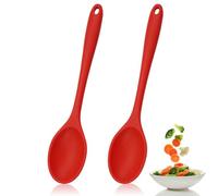 2 Pezzi Grande Cucchiaio Silicone Cucina, Cucchiaio da Cucina per Mescolare, Cucchiai per Mescolare, Senza BPA, Mestolo Cucinas Silicone, Cucchiai di Silicon Antiaderente, per Cucinare, Cuocere