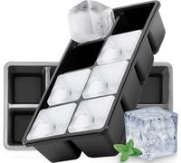 2 Pezzi Grande Ghiaccio Stampo, Furnsii XXL Stampo Cubetti Ghiaccio Silicone Con Coperchio, Senza BPA - Per Whisky, Cocktail, Cioccolato, Alimenti Per Bambini (nero)