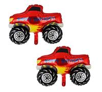 2 Pezzi Grande Rosso Mostro Camion Palloncini Gigante Auto Elio Foil Palloncino Ragazzi Festa di Compleanno Decorazioni
