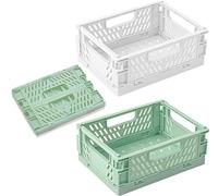 2 Pezzi Grande Scatola Pieghevole In Plastica Colorata, Organizzatori da Scrivania Crates per Stoccaggio, Scaffale Ufficio Camera da Letto - 30×20×12 Cm