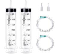 2 Pezzi Grande Siringa, 350ml Siringa con Catetere, Plastica Siringhe Senza Ago, Siringa per Liquido, Animali Domestici Siringhe, Sigilli Individuali Siringa per Laboratori Scientifici Giardino