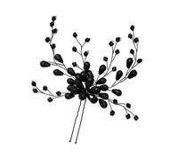 2 pezzi grandi forcine for capelli da sposa con perline di cristallo nero fatte a mano, for gioielli da donna per Capelli Decorativi Acconciatura