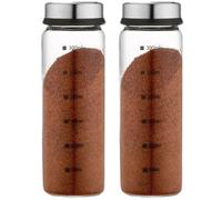 2 pezzi grandi saliere e pepiere con fori di versamento regolabili Saliera con coperchio in acciaio inossidabile con guarnizione Saliera per sale da tavola per pepe nero e bianco p