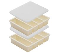 2 pezzi grandi stampi per cubetti di ghiaccio, 4 cavità, vassoio per cubetti di ghiaccio lungo con coperchio, stampi per congelatore in silicone impilabili e facili da sganciare per cucina, cockt