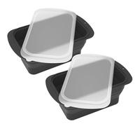 2 pezzi grandi stampi per cubetti di ghiaccio con coperchi, stampo di ghiaccio silicone pieghevole Accessibili Accessibili Accessori per tuffo a freddo per il congelatore nero