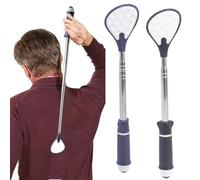 2 Pezzi Grattaschiena Gratta Schiena Mano Allungabile Manina Grattaschiena con Perline Magnetiche per Massaggio Gratta schiena con Ampia Superficie Graffiante Lunghezza Estensibile 27-61cm(2 Colori)