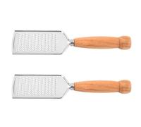 2 Pezzi Grattugia Manuale Manico in Legno e Acciaio Inox per Cucina | Taglio Controllato a Mano, per Frutta e Noce Moscata, Pulizia Facile, Adatta a Preparazioni in Forno e Bar