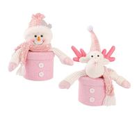 2 Pezzi Graziose Scatole per Dolcetti Natalizi con Coperchio, Maglia, Confezioni Regalo 18 x 13 cm, Confezioni Regalo Natalizie a Sorpresa per Caramelle e Snack per Regali e Feste di Natale, Rosa