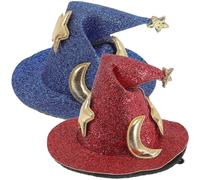 2 pezzi graziosi fermagli per capelli con cappello da strega per Halloween, costume da cosplay, forcine