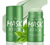 2 Pezzi Green Mask Stick, Maschera Al Tè Verde Per Viso, Mask All'Argilla Spalmabile, Anti Punti Neri, Pulizia Profonda dei Pori, Controls The Oil, Ideale per pelle mista e grassa