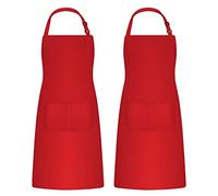2 Pezzi Grembiule Cucina per Uomo Donna, Grembiuli da Barbecue Impermeabile con 2 Tasche, Grembiule Pittura Regolabile Adulti per la Cottura, Giardinaggio