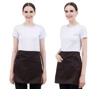 2 Pezzi Grembiule da Cucina per Donne Uomini Chef Opere Grembiule con 2 Tasche, Mezzo Grembiuli da Cucina, Grembiule Corto Cameriera Cameriere, per Cucinare, Cucina, Bar, Ristorante (Marrone scuro)