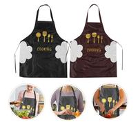 2 pezzi grembiuli da cucina per barbecue resistenti all'olio, da donna e da