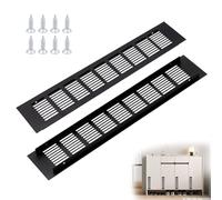 2 Pezzi Griglia Aerazione Rettangolare in Alluminio,400x80mm Griglia D'Aerazione Rettangolare con Vite per la Ventilazione e la Dissipazione Del Calore di Armadi, Armadi e Scarpiere