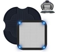 2 pezzi griglia antiproiezione in acciaio inox riutilizzabile e sottopentola in silicone per Ninja CRISPi Friggitrice ad aria FN101EUSG, Air Fryer Accessori per friggitrice ad aria Ninja FN101EU (blu