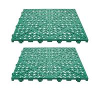 2 Pezzi Griglia Lavaggio Auto Quadrata in Plastica Verde | Drenaggio Efficiente, Design ad Incastro Flessibile, Manutenzione Semplice