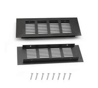 2 Pezzi Griglia Ventilazione, 20 × 8 cm Nero Griglia Aerazione, Griglia Areazione Semplice, Elegante e Pratica, per la Ventilazione di Armadi, Scarpiere e Guardaroba 0XBIT