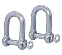 (2 pezzi) Grilli in acciaio zincato, 12 mm, clip per grillo con penna, lucchetti per grillo ad anello a D, sartiame robusto (2 pezzi, 12 mm)