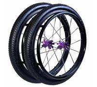 2 Pezzi,Gruppo Ruota Posteriore per Sedia a Rotelle da 24", Pneumatico in Gomma Antiscivolo 24x1,95, Cuscinetto da 12,7 mm (1/2"), Mozzo Ruota in Lega di Alluminio