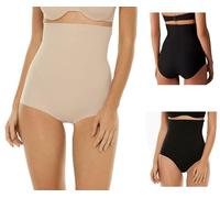 2 Pezzi Guaina Invisibile Senza Cuciture, Taglio Laser in Microfibra, Guaina Slip Mutanda Donna a Vita Alta, Colore Beige e Nero. (IT, Testo, XXL, Regular, Regular, 2 Pezzi Beige)