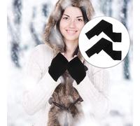 2 pezzi guanti neri con foro per il pollice guanti invernali lunghi senza dita