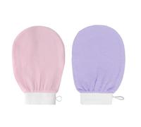 2 Pezzi Guanto Esfoliante Corpo, scrub corpo 150D Rugosità Media, Guanto Kessa Guanto Scrub Corpo per Avere la Pelle Liscia e Rimuovi le Cellule Morte della Pelle, Viola, Rosa
