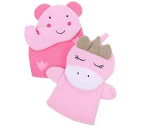 2 Pezzi Guanto Esfoliante da Bagno, Rosa, in Cotone Composito | Forme Elefante e Unicorno, Uso Sotto Doccia, Rimuove Cellule Morte e Aiuta a Rinfrescare la Pelle