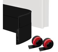 2 Pezzi Guarnizione per Porta Autoadesiva in Silicone - 100cm, tagliabile, anti-insetti - Risparmio energetico, isolamento acustico, protezione dal freddo per la parte inferiore della porta (Nero)