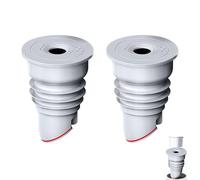 2 Pezzi Guarnizione Tubo di Scarico Lavatrice, 35-40 mm Tappo di Tenuta di Lavatrice Tubo di Scarico in Silicone, Antiodore Anello di Tenuta per Tubo di Scarico dell'Acqua per Lavandino(Bianco)