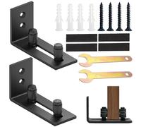2 Pezzi Guida a Pavimento Per Porta Scorrevole Guida Del Pavimento a Rullo Guida a Pavimento Regolabile per Porte di Fienile, Porte Scorrevoli (Nero)