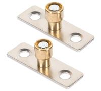 2 Pezzi Guida a Rullo per Porta Scorrevole, Montaggio a Terra | Nylon, Rame e Ferro, Asse Testa 10mm, Interasse 3cm, per Installazione Interna su Battenti
