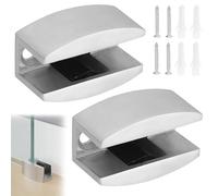 2 pezzi guida in vetro, acciaio inossidabile 304 guida a pavimento porta scorrevole, guida a rulli per pavimento, rullo di guida, sistema di porte scorrevoli accessori per porte in vetro senza cornice