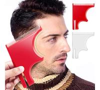 2 Pezzi Guida per Barba Strumenti per Modellatura Linea di Baffi Bordo Stencil Attaccatura dei Capelli Taglio dei Capelli Barba Shaper Rifilatura Styling Curva Pizzetto con Pettini Incorporati Uomo