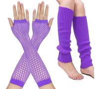 2 pezzi Guidare Pesca Net Guanti+polpaccio Calzino Mezza Dita Ciclismo Guanti di protezione solare Femminile Anti-Uv Elasticità Guanti Mesh Per Le Donne Mezza Dita A Maglia Per Le Donne Breve Senza D