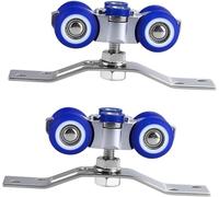 2 Pezzi Guide Blu Porta a Soffietto da Interno, Binario per Porta Scorrevole con Rulli Guida Porta a Soffietto per Porte Pieghevoli per Ante Scorrevoli nell'Armadio, Guardaroba, Finestra
