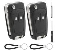 2 Pezzi Guscio Chiave Auto 2 Tasti Compatibile con Opel Insignia Astra Meriva Mokka Zafira Adam Chevrolet Cruze Aveo Orlando Spark Trax Matiz Captiva Telecomando Custodia Chiave Cover con Portachiavi