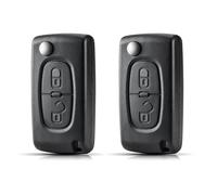 2 Pezzi Guscio Chiave Auto a 2 Tasti Compatibile con Peugeot 207, 307, 308, Partner e Citroen C2, C3, C4, C5, C6,Telecomando Chiave Ricambio con Lama Non Tagliata, Design Ergonomico, CE0536