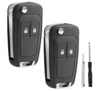 2 Pezzi Guscio per Chiave Auto 2 Tasti Compatibile con Opel Insignia Astra Meriva Mokka Zafira Adam Chevrolet Cruze Aveo Orlando Spark Trax Matiz Captiva Telecomando Ricambio Custodia Chiave Cover