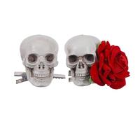 2 pezzi Halloween Bianco Scheletro Fermagli per capelli Giorno dei morti Scheletro Rosa rossa Fermaglio per capelli per donne e ragazze