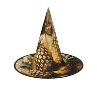 2 pezzi Halloween cappello streghe Decor - Ananas glitter oro stampa frutta festa strega costume cosplay vestito forniture in maschera