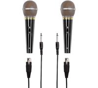 2 Pezzi Hama DM-60 Microfono Dinamico Con Cavo 3m XLR 6,35 Klinke Karaoke DJ