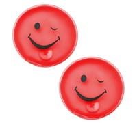 2 Pezzi Hand Warmers, Scaldamani Tascabile Riutilizzabile, Scalda Mani in PVC per Giornate Fredde, Escursionismo, Serate all’aperto in Autunno e Inverno (SMILE ROSSO)