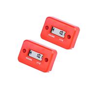2 pezzi-HonorMeet Contaore digitale del piccolo motore, contatore delle ore totali di funzionamento per generatore, candela induttiva attivata per il tosaerba a gas motosega compressore. （2 rossi)