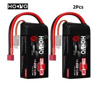 2 pezzi HOOVO 2S 7.4 V 2200 mAh 50C RC Lipo batteria T Plug custodia morbida pacchetto corto batteria RC per 1:16 RC auto elicottero aereo